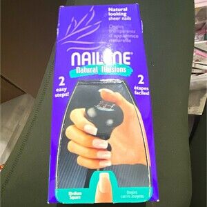 1 nailene Natural Illusions Press-On Nails Clear Medium Square 77220.Vintage NEW
